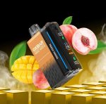 ترکیب طعم میوه‌ای هلو و انبه با طعمی شیرین و خوشمزه ظرفیت 30000 پاف برای استفاده طولانی مدت طراحی ارگونومیک و سبک برای حمل آسان تولید بخار زیاد و خوشبو برای تجربه‌ای بی‌نظیر سیستم تهویه پیشرفته برای کشیدن یکنواخت فاقد نیکوتین و مناسب برای ترک سیگار بدون نیاز به شارژ مجدد یا تعویض مقاوم در برابر نشتی و آسیب‌های فیزیکی طعمی تازه و خوشمزه که حس تابستان را تداعی می‌کند حمل راحت و استفاده در هر زمان و مکان
