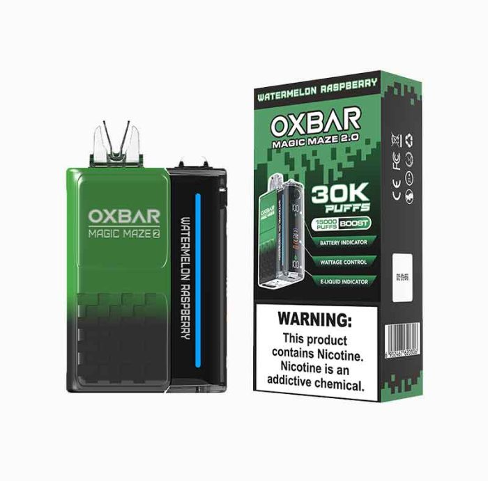 ترکیب طعم هندوانه و تمشک ظرفیت بالا تا 30000 پاف طراحی سبک و جمع‌وجور بخار نرم و عطر ماندگار مناسب برای علاقه‌مندان به طعم‌های ترکیبی بدون نیاز به شارژ یا نگهداری کیفیت بالا از برند OXBar مناسب برای استفاده روزانه و طولانی‌مدت قابل‌حمل و مناسب برای مسافرت ایده‌آل برای تجربه‌ای خاص و جدید